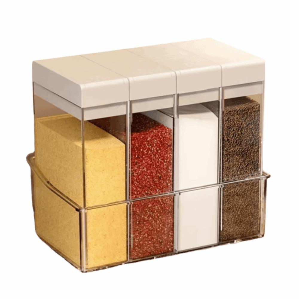 Double Hole Seasoning Condiment Box Clear Seasoning Storage Box Spices Container Set Travel