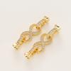 1/2Pcs/Pack 14/18K Gold Plated Inlaid Zircon Connector End Caps Fastener Clasps for DIY Jewelry Bracelet Making Accessories