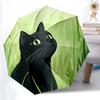 1 Stück Katzenkraut Automatischer Aufklappbarer 8-Rippen Winddichter Regenschirm, Reise & Pendeln, Geeignet für Alle Jahreszeiten