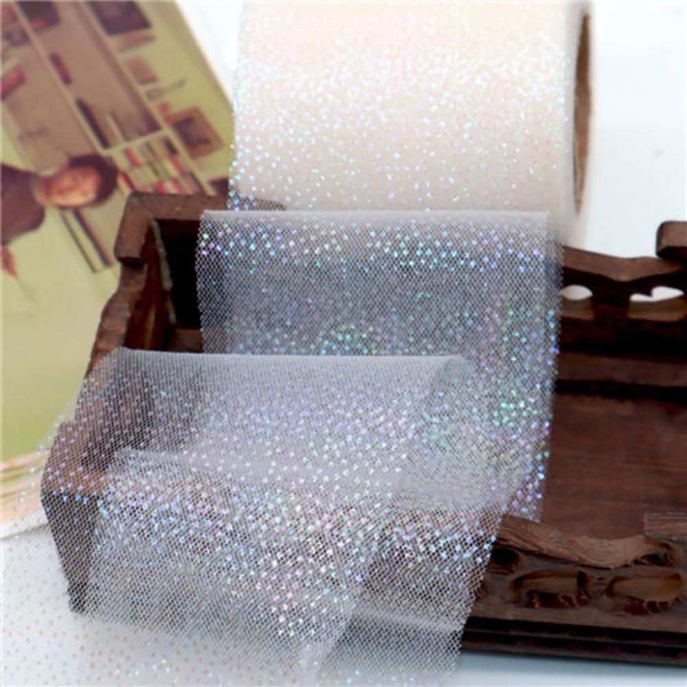 Ornament Creative Crafts DIY Supplies Fabric Mesh Belt Silver Dot Ribbon Webbing Rainbow Tulle