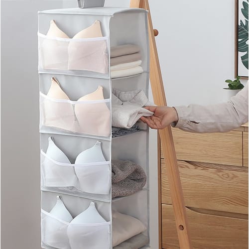 Hanging Storage, 2-Tier/3-Tier Clothes Rack, Closet, Washable, Moisture-Proof, Mildew-Resistant, Easy Installation, for Underwear, Socks, and Hats, No