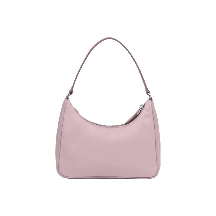 Prada Re-Edition 2005 Enamel Triangle Metal Logo Recycled Nylon Fabric With Saffiano Leather Trim Mini Shoulder Bag Women bags 1NE204_R064_F0E18