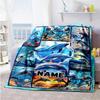 Dolphin Personalized Text Blanket Lightweight Customizable Blanket Comfortable Throw For Living Room Seaside Home Decor Sofa All-Season Use