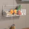 Cesto Portaoggetti in Filo Metallico da Parete Cesto Portafrutta Sospeso Contenitore Organizzatore con Adesivo per Cucina
