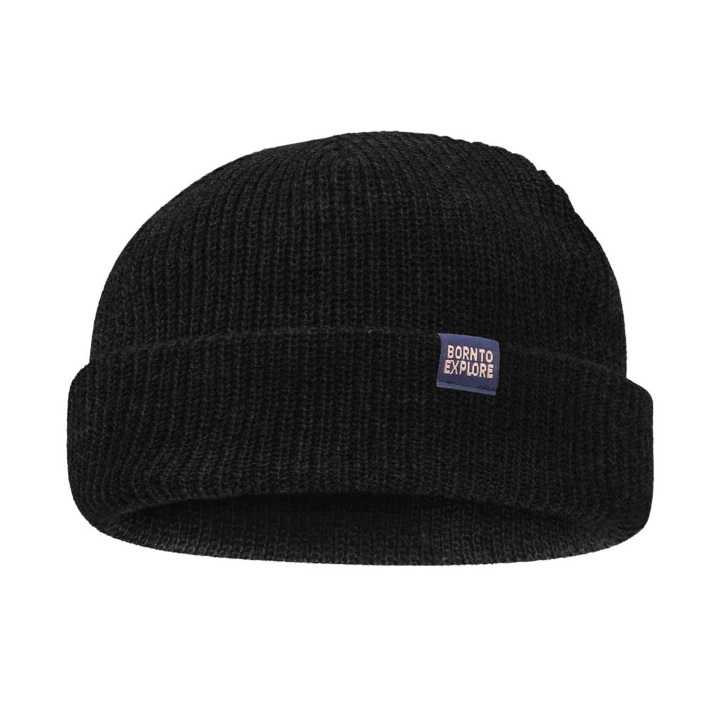 Croogo Beanie Knit Street Knit Islamic Short Cappuccino Solid Winter Cap, Style, Men's Watch, Shallow, Double-Layered Fabric, Striped, Hat, Watch,