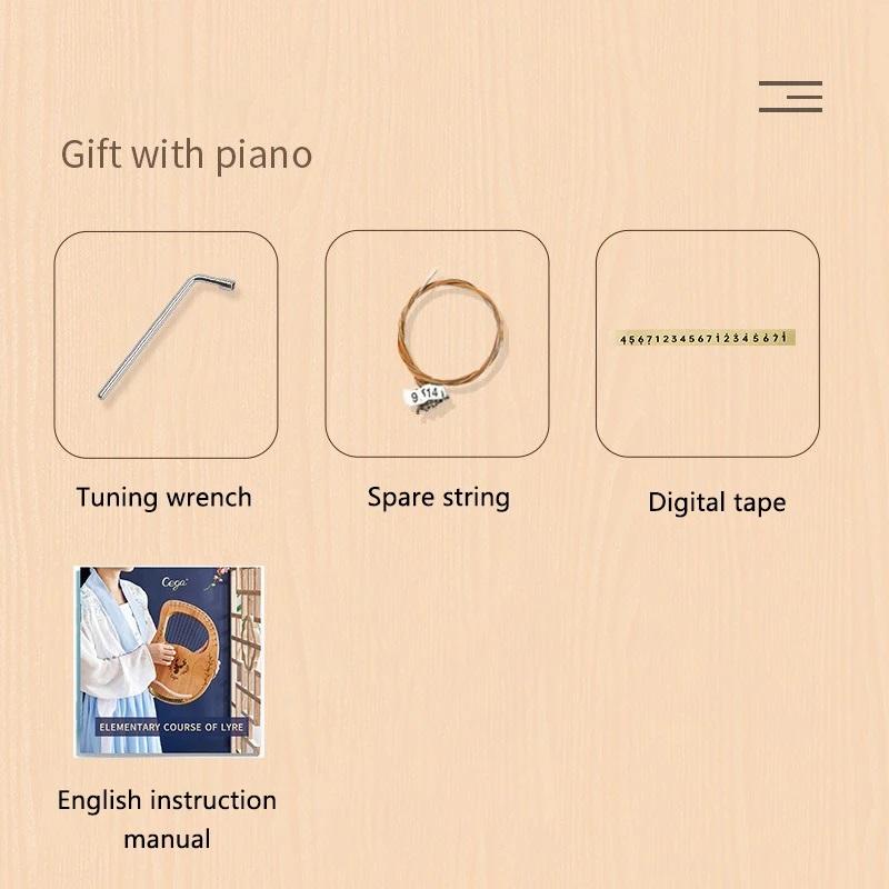 Lyre 19 Strings Lyre Harp Piano High-quality Lyre Harp 19 Strings Mahogany Musical Instrument with Spare String