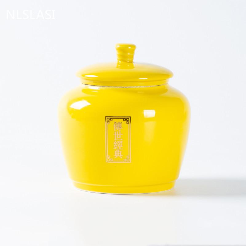 Caja de té de cerámica china, contenedor de almacenamiento sellado para aperitivos de frutas secas, ideal para viajes, portátil, Tieguanyin