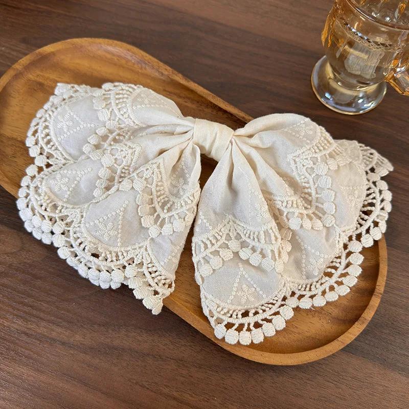 Bohemian Style Hair Accessory with Relaxed Atmosphere, Beige Lace Headband, Women's High-end Hair Tie