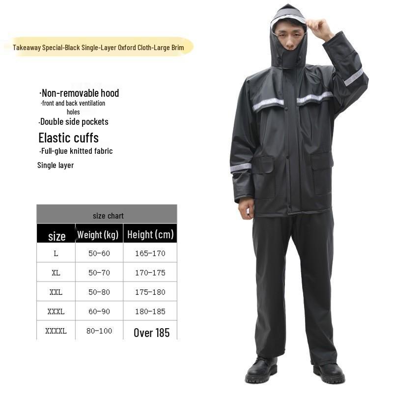 Thickened Full-Body Stormproof Raincoat and Pants - Reflective, Lengthened Set for Cycling and Riding