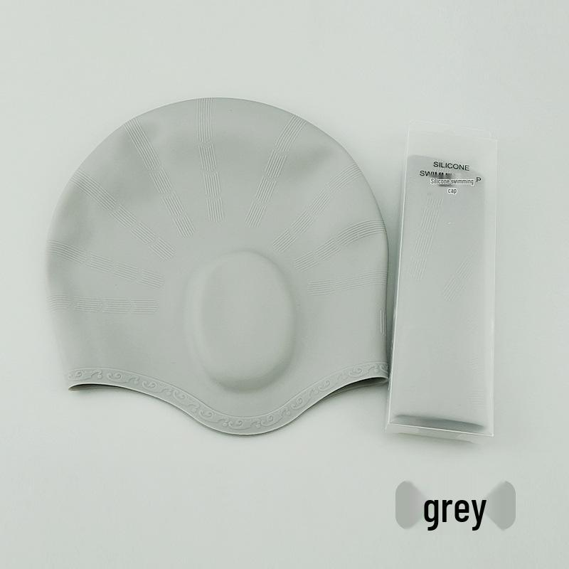 Long Hair Waterproof Silicone Swim Cap with Ear Protection for Men & Women
