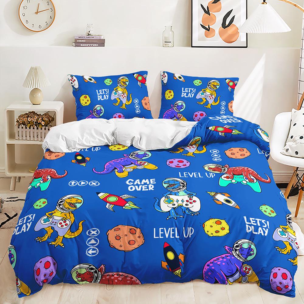Grenzüberschreitendes Gaming-Controller-Bettbezug-Set - 3-teilige Bettwäsche für Kinderzimmer (Europäischer/Amerikanischer Stil)