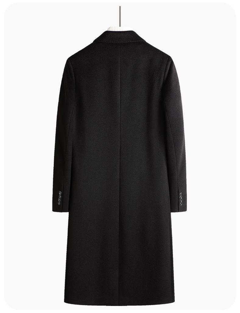 Men's High-End Trench Coat: 71.5% Wool with Slimming Fit and Removable 90% Duck Down Liner for Autumn/Winter