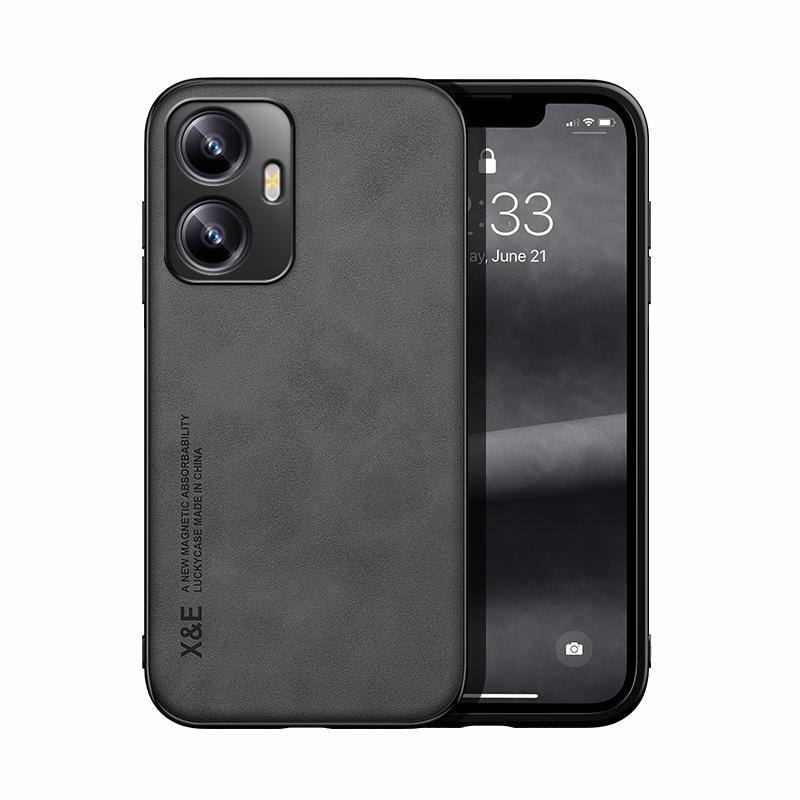 Luxusní kožené pouzdro pro OPPO Kryt Realme C55 C53 s kovovým držákem do auta pro pouzdro Realme 11 Pro Plus