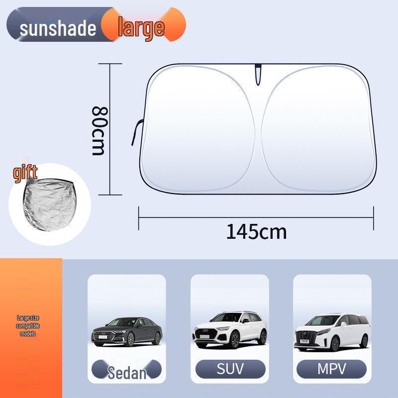 Car Sunshade Umbrella: Heat Insulation & UV Protection for Windshield Large [145*80]
