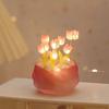 Tulip Night Light Material Pack Handmade Desk Lamp Kit with Warm Light Flower Petal Light String Decoration Romantic Atmosphere Light for Bedroom Car