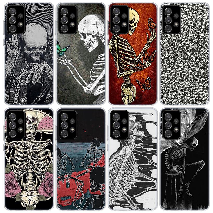 Gothic Fashion Skull Phone Case For Samsung Galaxy A17 A57 A37 A16 A26 A36 A56 A15 A25 A35 A55 A14 A13 A54 A53 A34 A24 A33 A23 G