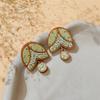 Jewellery Studs Bloom Repurposed Fabric Wood