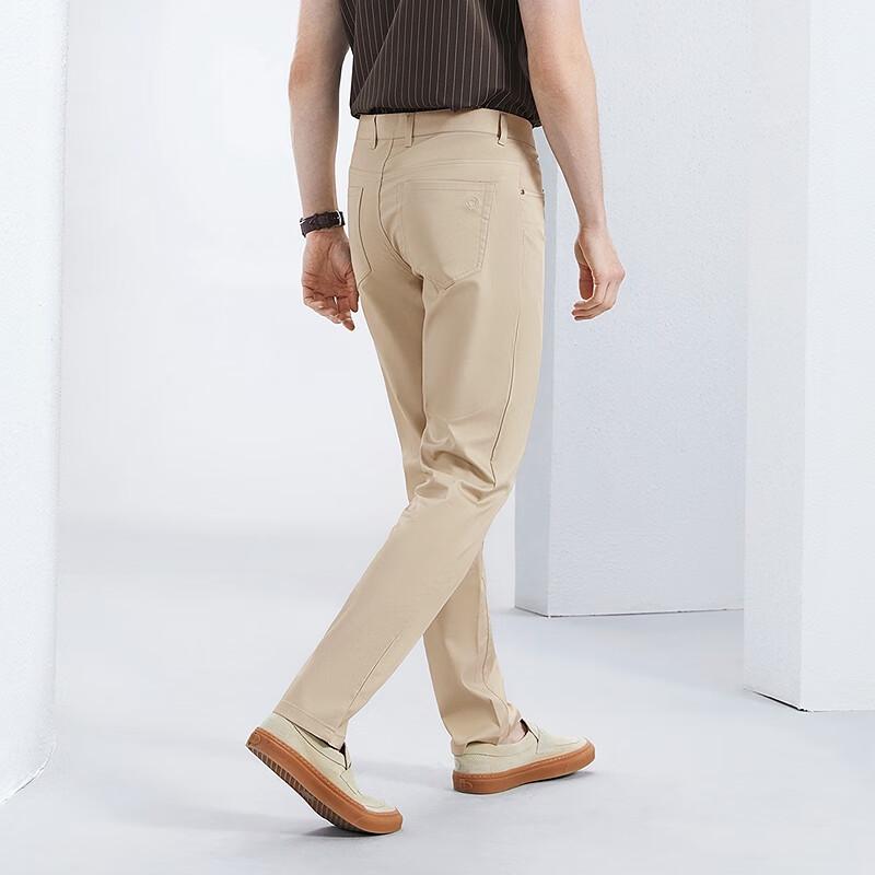 Septwolves Men's Lyocell Blend 5-Pocket Casual Straight Pants