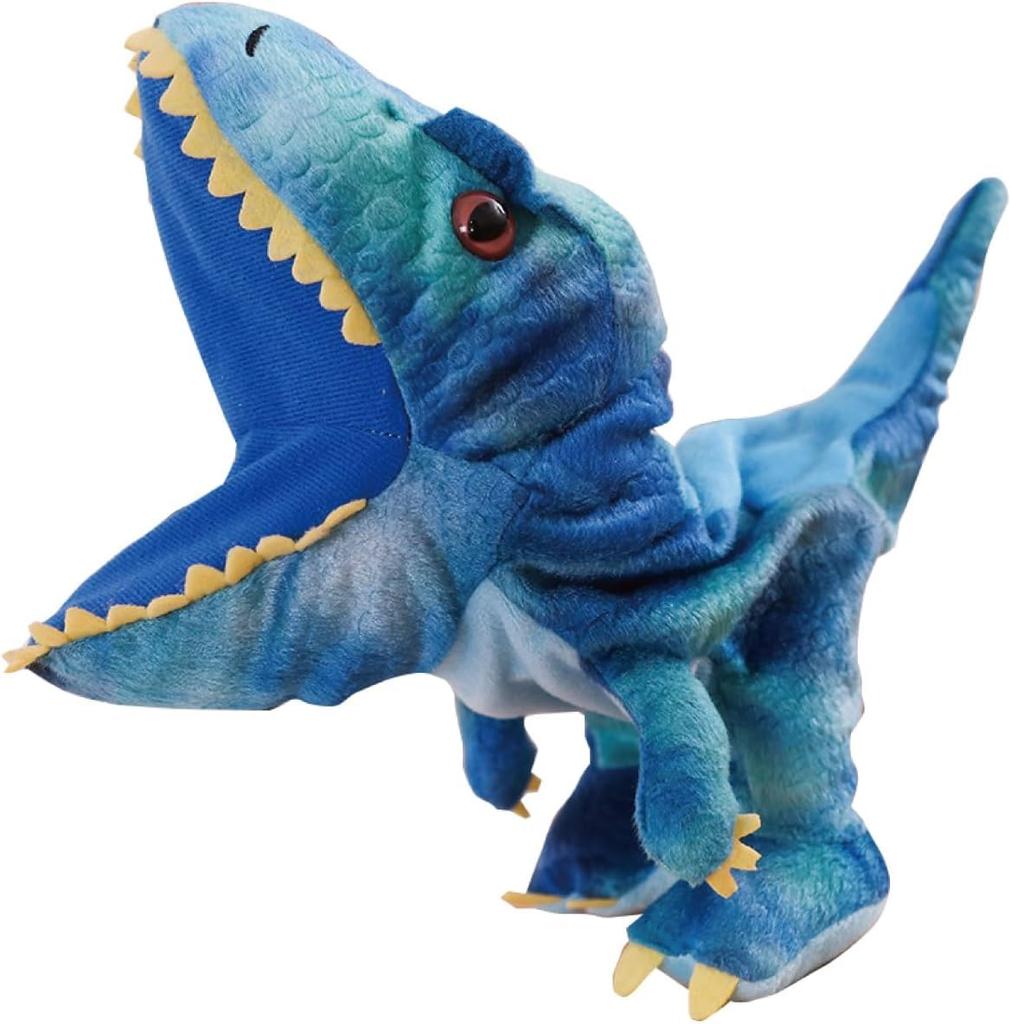 Ludus Felix Hand Puppet [Domestically Tested] Puppet Show Glove Puppet Ventriloquism Plush Toy (Blue Dinosaur)