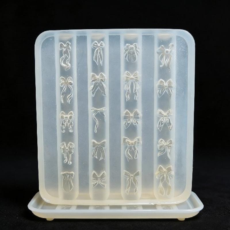 High Transparency Silicone Bows Shaped Nail Art Mold For Crafts Professional Manicure Tools For Parties Weddings