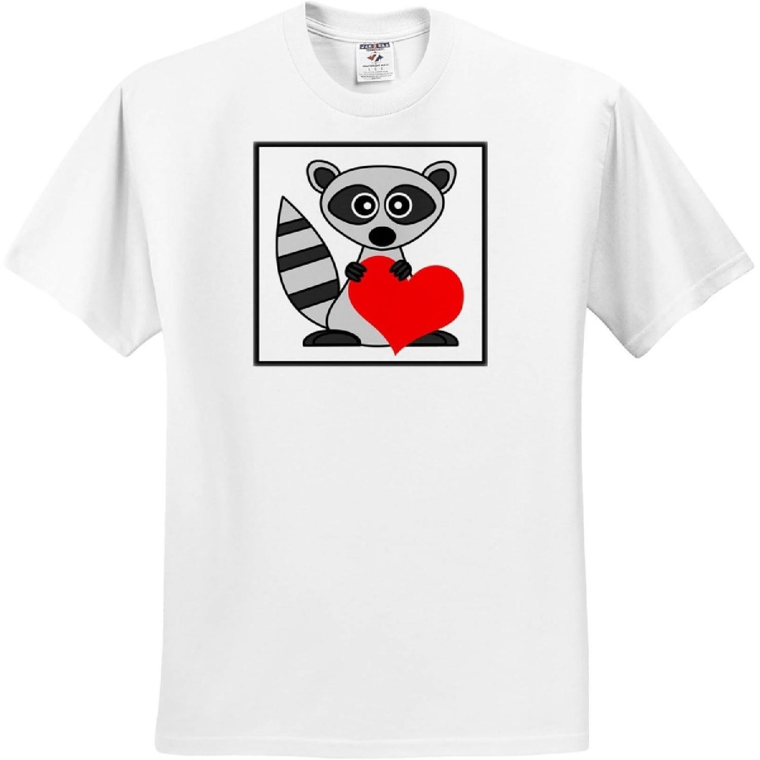 

3dRose, Raccoon Has My Heart, T-Shirt XXXXXL білий