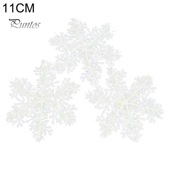 Puntos 3Pcs 8/11/15/18/23cm Christmas Tree Snowflake Ornament Party Window Xmas Decor