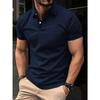 Men's Casual Solid Color Button Short Sleeve T-shirt Men Fashion Summer Polo Shirt