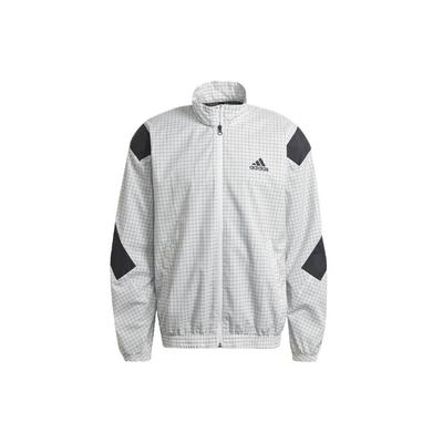 Chaqueta Hombre Estampado a Cuadros Corte Holgado con Cremallera Chaquetas Blanco GL5689