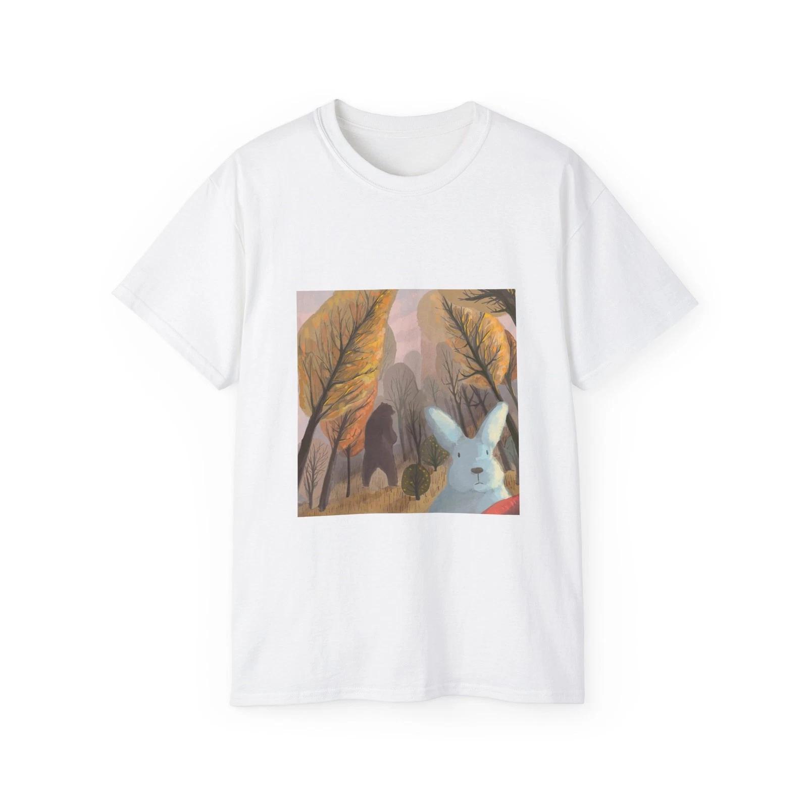 Forest Autumn Nature Animals Rabbit Bear | Custom Graphic T-Shirt S