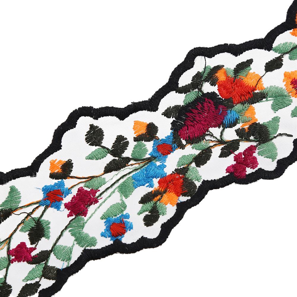 Colorful Floral Embroidered Lace for Clothing, Home Textiles, and Hair Accessories