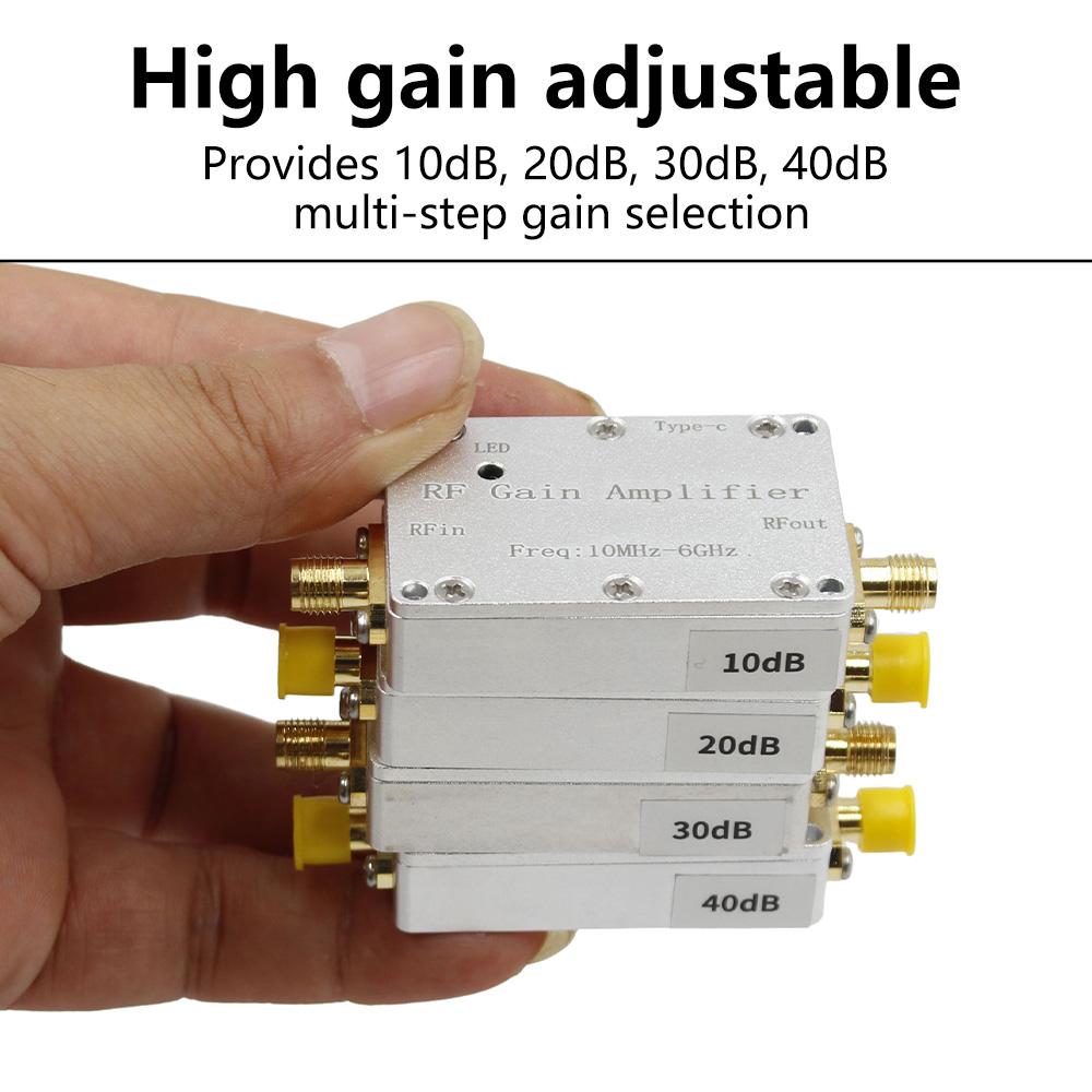 10M-6GHz RF Gain Amplifier 10dB 20dB 30dB 40dB High Flatness RF Power Amplifier Drive Signal 433M 915M 1.2G 1.5G 2.4G 5.8G