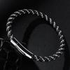 2026 Europe, America, Men's Genuine Leather Steel Wire Bracelet Buckle Bracelet