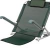 Adjustable Bed Backrest Portable Folding Sit Up Back Rest with Head Pillow for Outdoor Beach Green