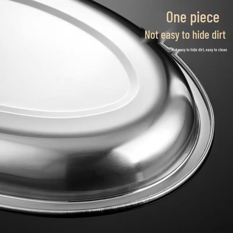 Plat ovale en acier inoxydable 304 pour cuisson à la vapeur et service