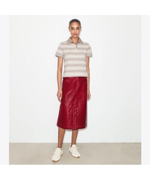 Tolibeochi Striped Cotton Polo - Taupe Stripe