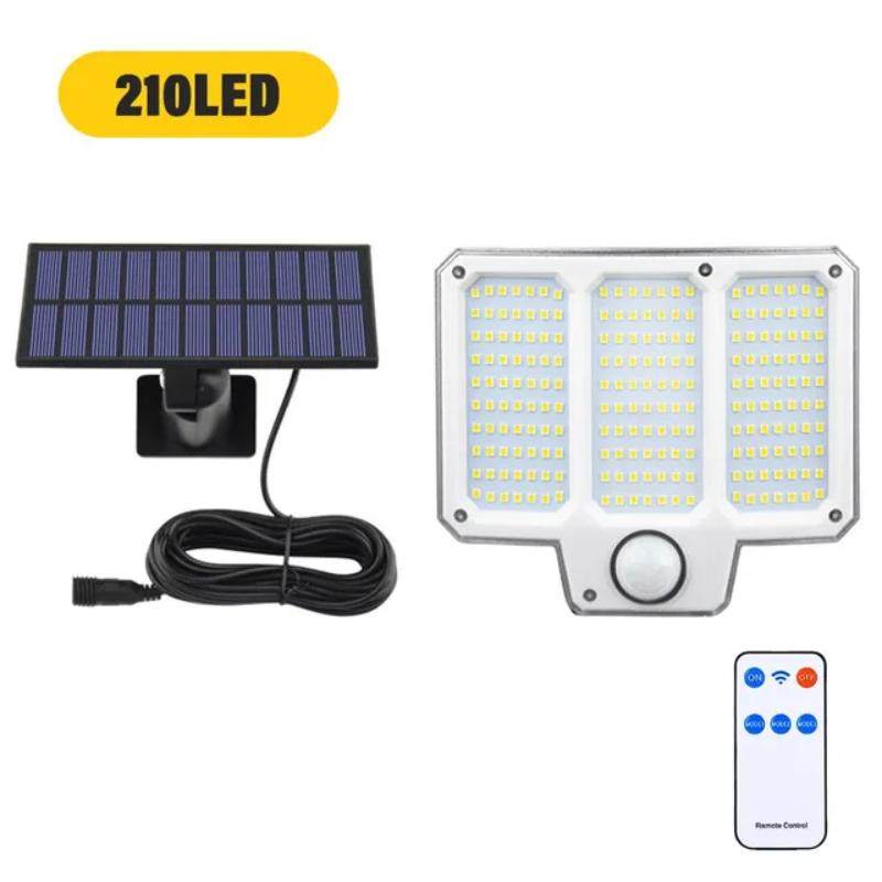 Da LIGHT Lampada Solare Da Esterno Con Sensore Di Movimento – 240 LED, IP65 Impermeabile, Pannello Con Cavo 5m – Illuminazione Da Giardino