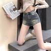 Retro Jeans Material Shorts for Women In Summer Thin Sexy Hips and High Waist Slimming A-line Pants