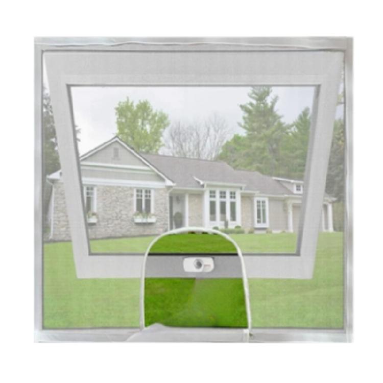 

Window Screen with with Zippers Opening For Protection Adhesive Frame Adjustable Cutting Ventilation Mesh Netting 1