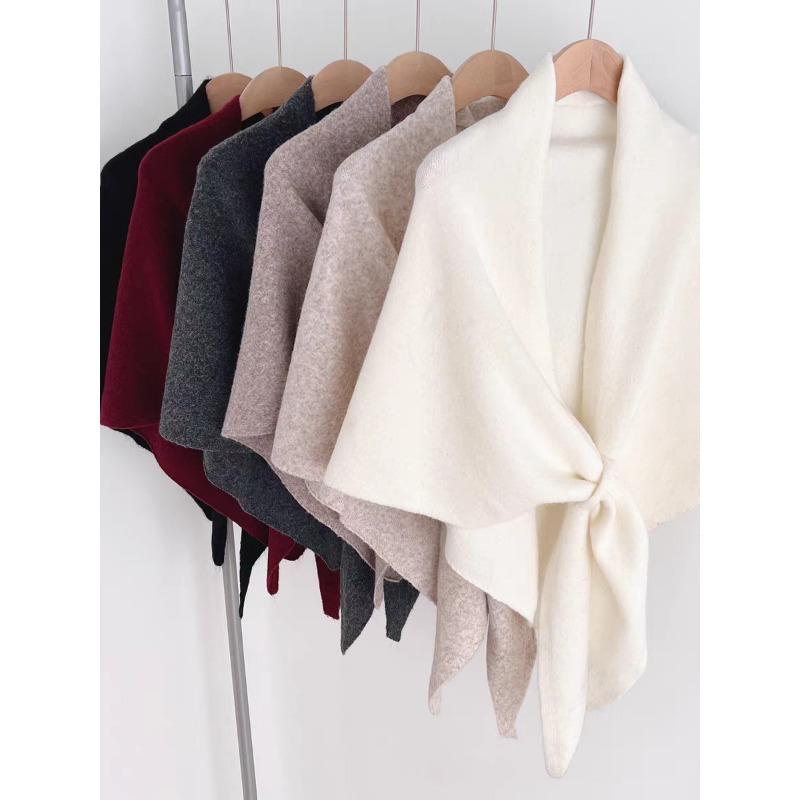 Koreanischer Stil Einfarbiger Strickschal Damen Winter Warm Vielseitiger Nackenwärmer