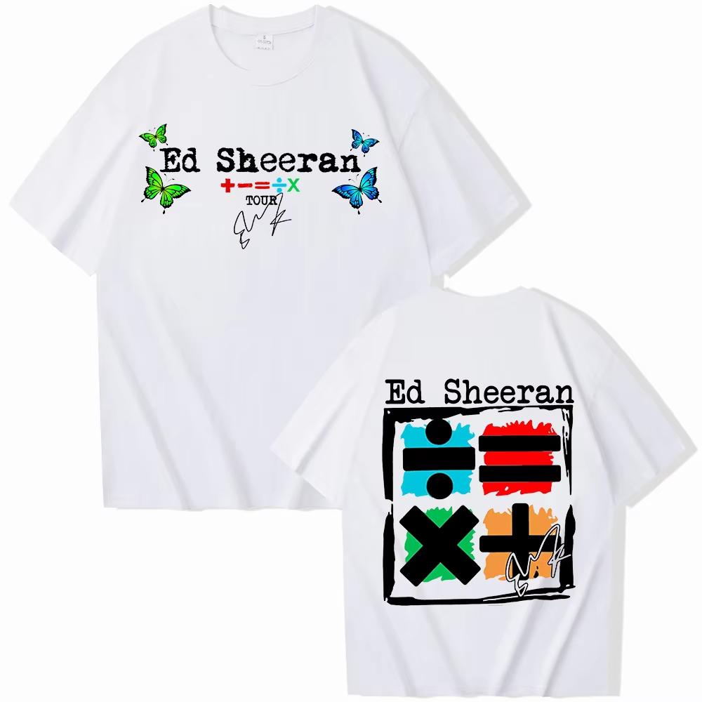 Ed Sheeran Mathematics 2025 Tour Summer Cotton T-Shirts Man Woman Harajuku O-Neck Short Sleeve Shirts Music Fans Gift Male Tops