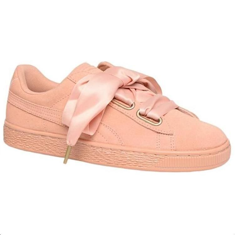 Puma Suede Heart Satin Comfortable Low-Top Sneakers Women Sneakers Light-Pink 362714-05