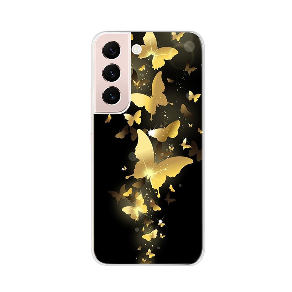 Beautiful Flower Phone Case For Samsung Galaxy S22 Pro S 22 Ultra 5G Case Cute Cat Soft Silicone TPU Cover For Samsung S22 22Pro