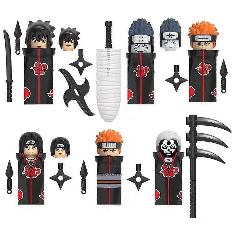Mini Naruto Sasuke Kakashi Akatsuki Byggeklosser Sett Anime Tegneserie Actionfigurer Montering Klosser Leker Barn Julegaver