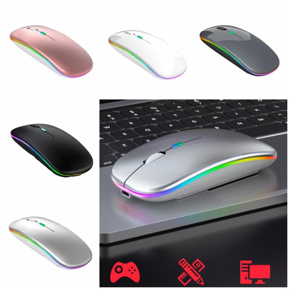 Souris de jeu Bluetooth colorée silencieuse à LED, accessoire pour ordinateur