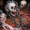 Halloween Cosplay Prisoner & Guard Prop, Plastic Simulation Handcuffs Ankle Cuffs with Chain, Role Play Performance Decor