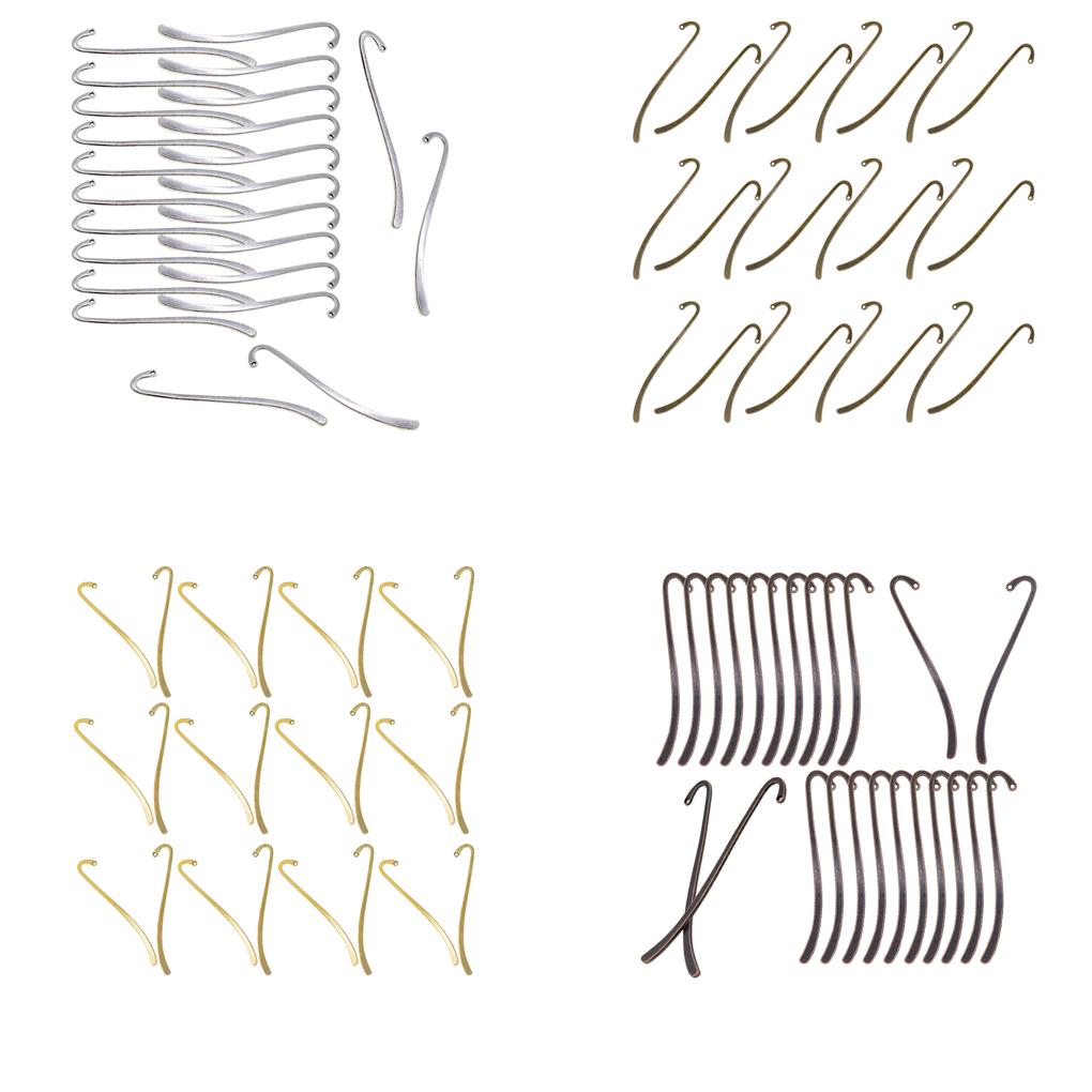 24 Pieces of Hook Bookmark Zinc Alloy Jewelry Making Book Mark Office Decoration Pendants Homemade DIY Crafts Accessories