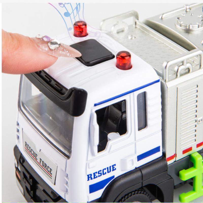 1/50 Alloy City Cleaning Car Engineering Car City Anti-Smog Children's Toy Car with Sound and Light Spray Water Model Toys Kids