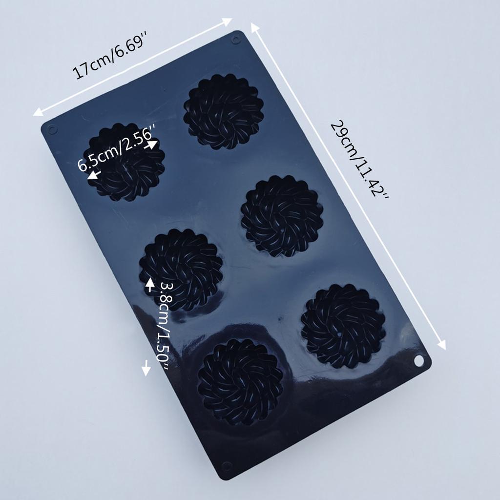 6 Holes Silicone Mousse Molds Bread Cake Moulds Flower Shaped Non-Stick Baking Accessories for Making Candy Jelly Donuts