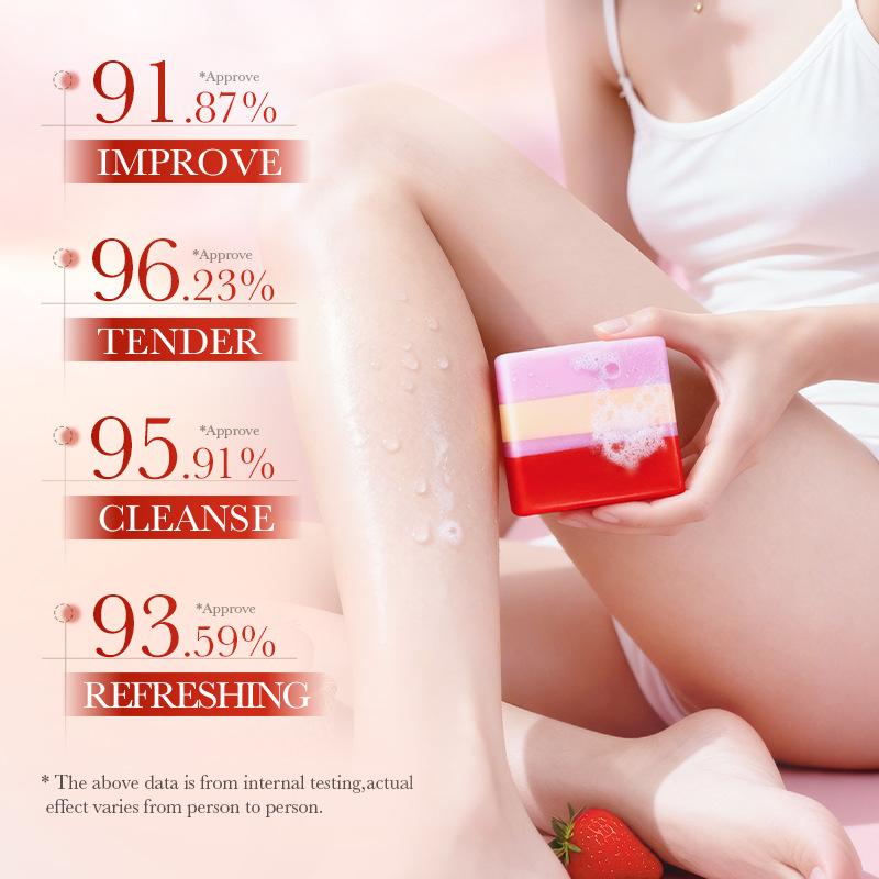 Strawberry Intimate Cleansing Soap with Net – Gentle, pH-Balanced & Refreshing