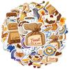 35pcs-50pcs Cute Dessert Stickers Whimsical Kitchen Coffee Stickers Stationery Stickers For Guitar Laptop Helmet Skateboard DIY